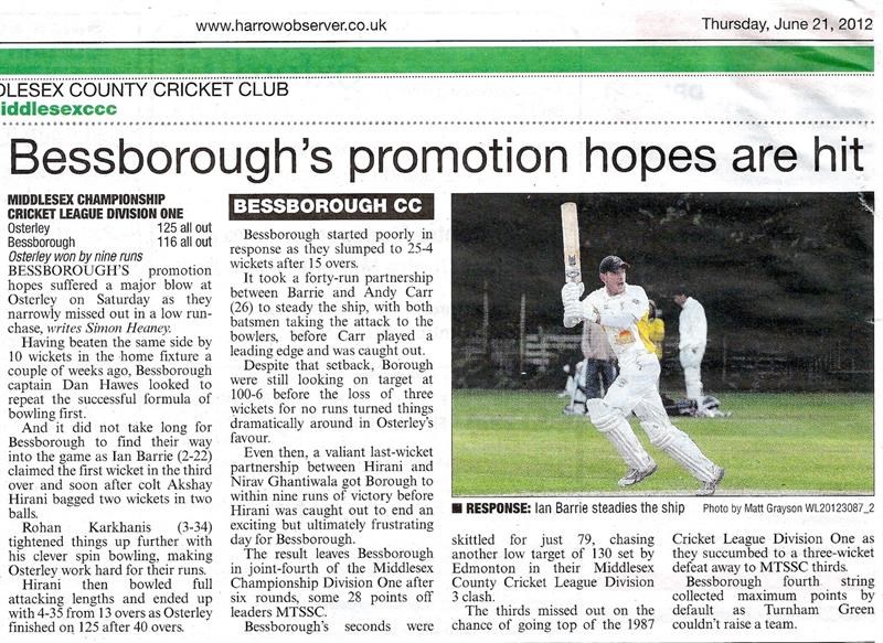 Bessborough's promotion hopes are hit